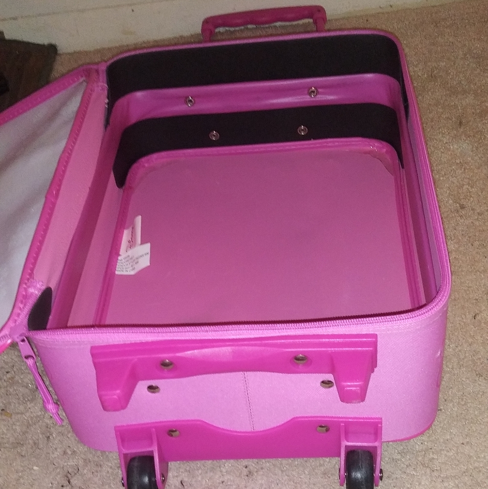 Disney Princess Rolling Suitcase Pink Carry-on Kid-friendly Luggage Excellent - Picture 10 of 12